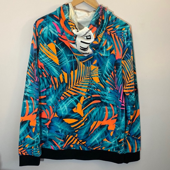 (A4) Victoria’s Secret Tropical print full zip Long-sleeve hooded jacket, Size L - Picture 9 of 9